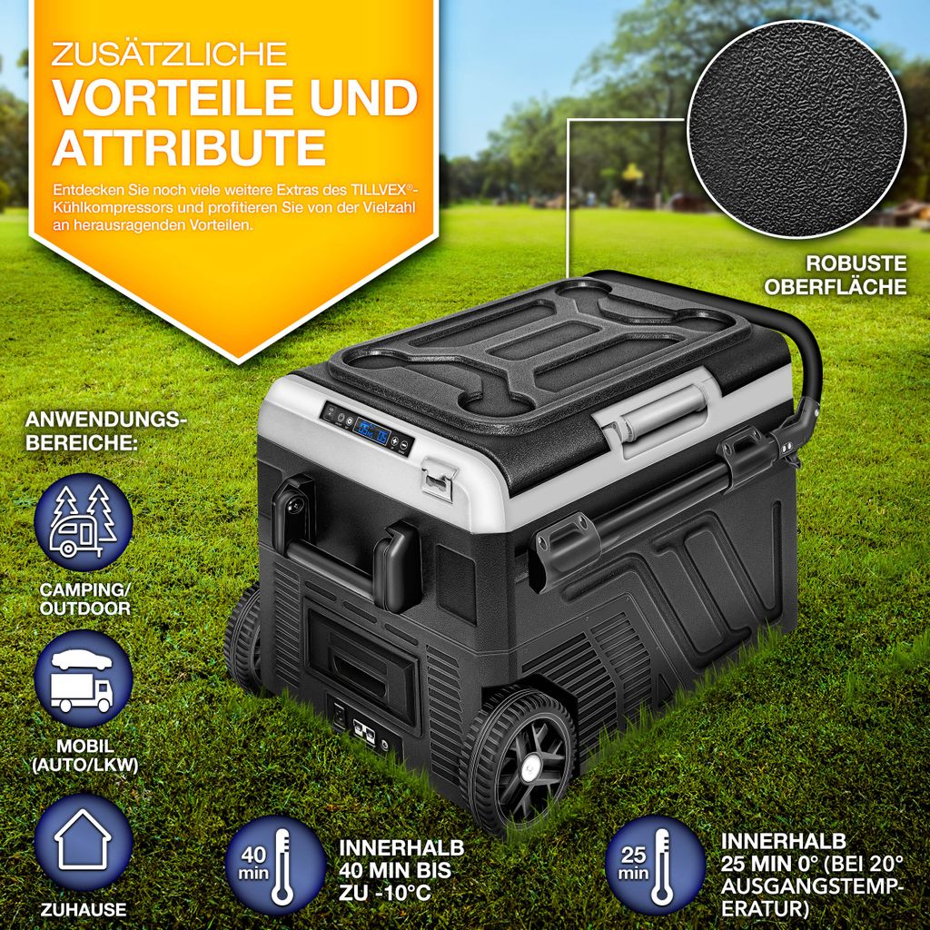 tillvex® Kompressor Kühlbox mit Akku elektrisch 60 Liter / Produktbild 8