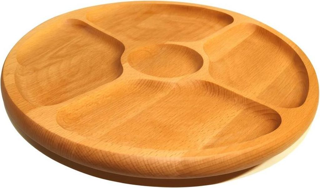 Drehbares Servierbrett für Käse und Wurst – 4 Fächer