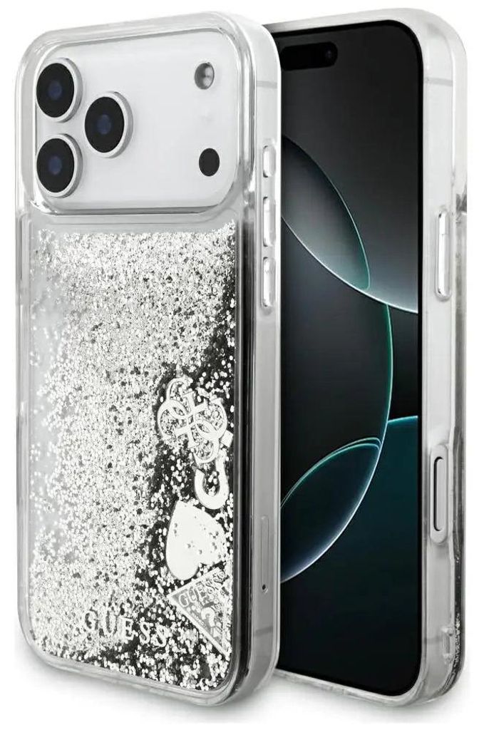 Etui Guess Liq. Glitter Charms Do Iphone 17 Pro Max Srebrny Immagine del prodotto 