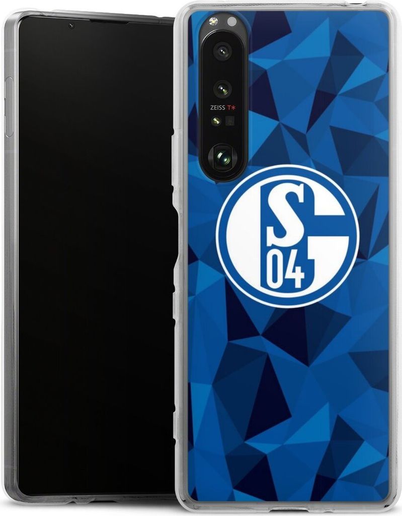 DeinDesign Handyhülle für Sony Xperia 1 III Silikon Hülle Case Smartphone Schutzhülle Camouflage FC Schalke 04 Muster
