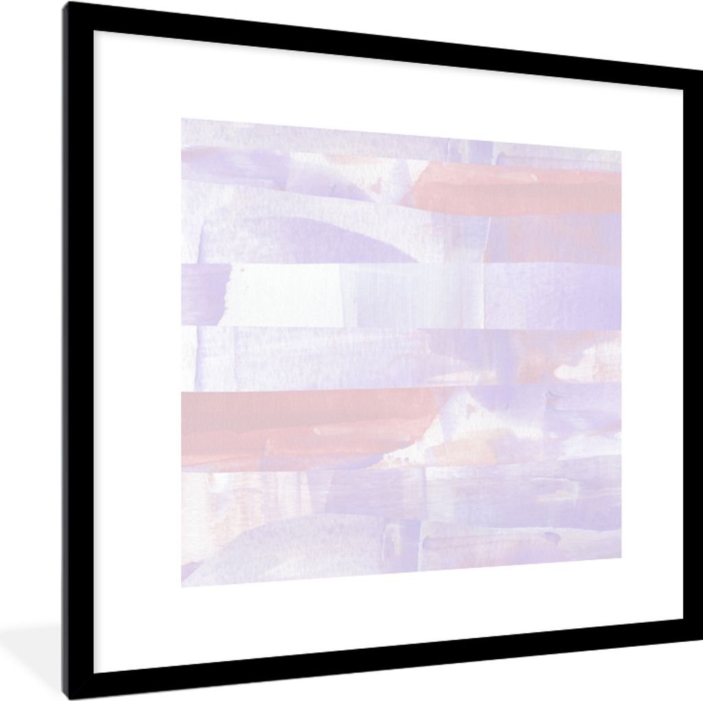 MuchoWow Gerahmtes Poster Pastell - Farbe - Gestaltung 40x40 cm - Poster mit Schwarzem Bilderrahmen Wandposter Rahmen Foto Bilder - Poster - Plak...