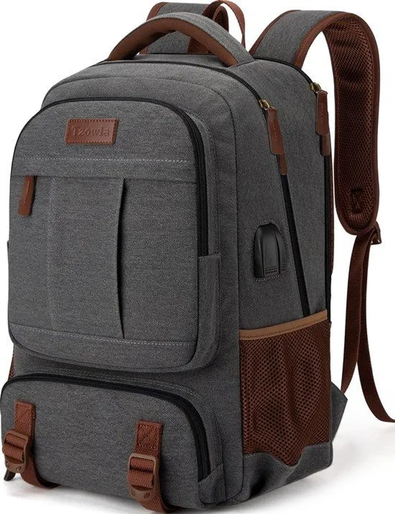 Sac d'affaires 15,6" en toile pour ordinateur avec prise de charge USB