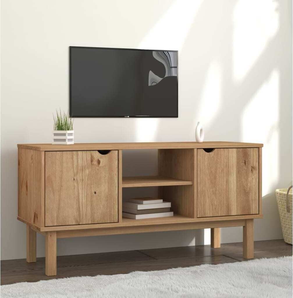 The Living Store TV-Schrank OTTA 113,5x43x57 cm Massivholz Kiefer
