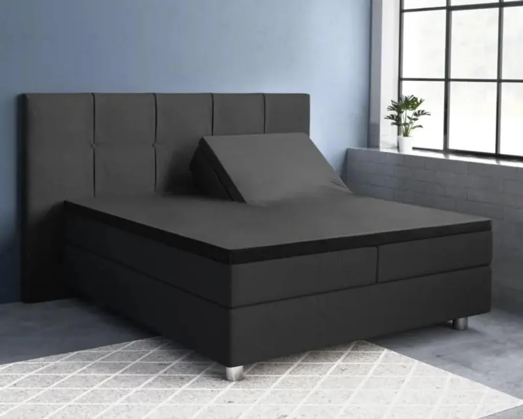 Primaviera Deluxe Splittopper Satijn, lenzuolo nero 180 x 200 cm