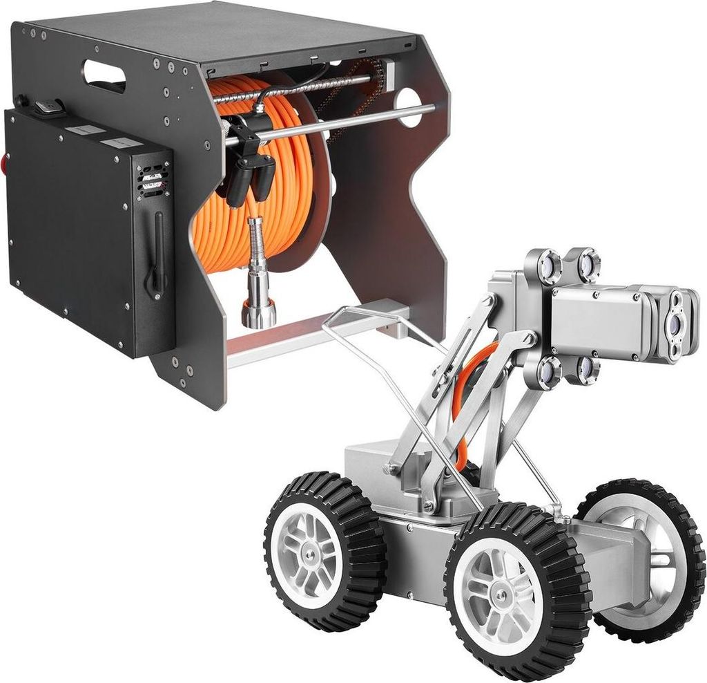 Kanalrohr-Inspektionsroboter, 394FT/120 m Rohrleitungserkennungs-Crawling-Roboter mit 2-MP-Front-/Rückkamera und Touchscreen-Tablet, IP68-Rohrleit...