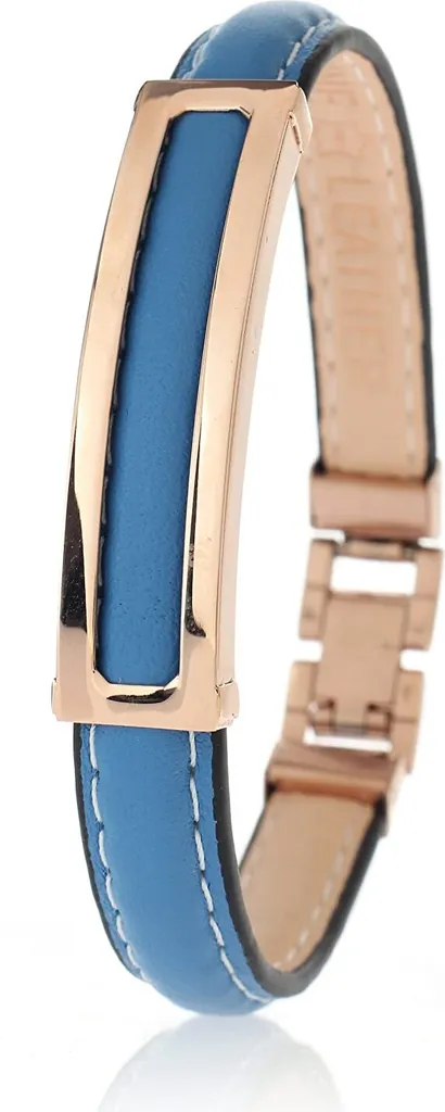 Cinturino Minimal 10mm Pelle Blu - Fibbia Oro Rosa B190.09.BL.M