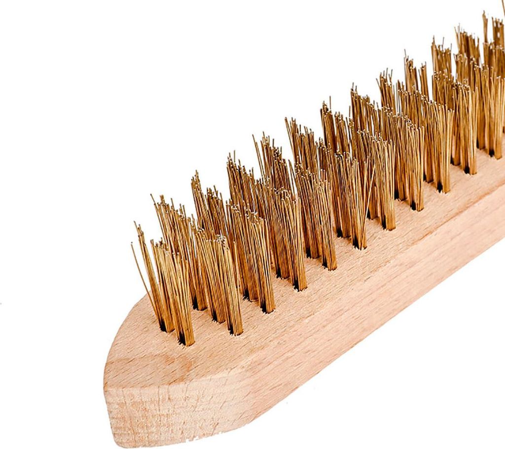 Metallbürste mit Kupferbeschichtung und Holzgriff, 4x15 Workpro