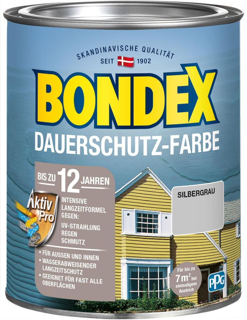 Bondex Dauerschutz-Holzfarbe 750 ml silbergrau Produktbild 