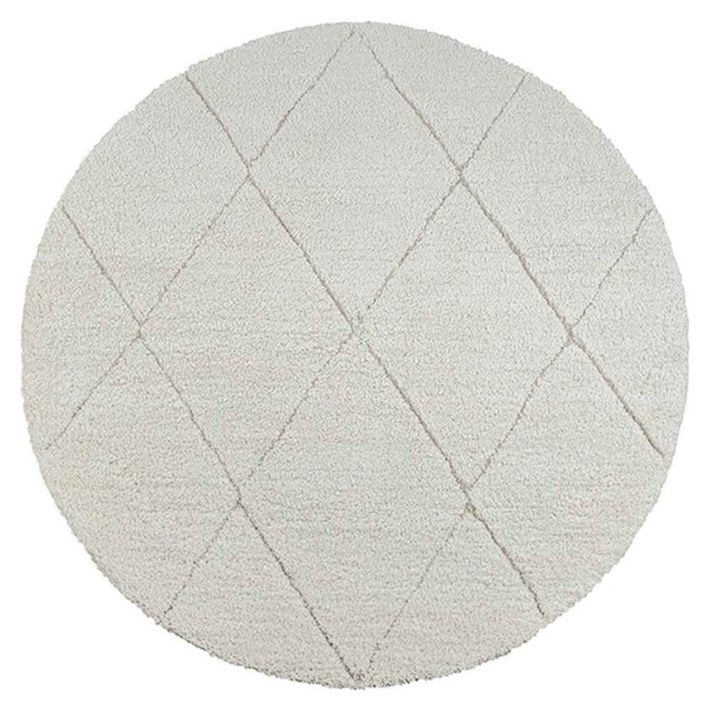 Teppich Creme Berber rund Polypropylen Boho Einrichtung Wohnidee Bodenbelag ATRIO_#sku_SAF56521-SAF56524#