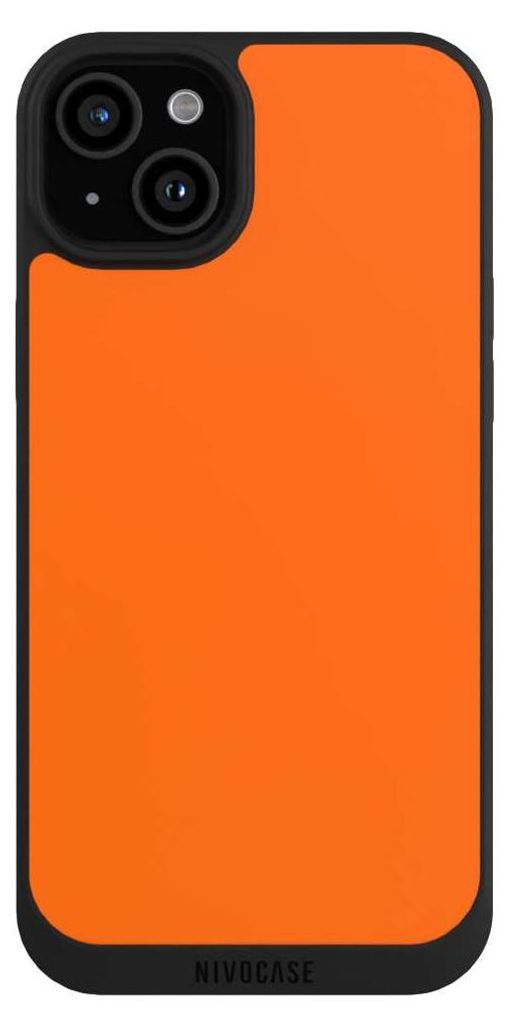 NIVOCASE Handyhülle für Apple iPhone 15 Plus Hülle NIVOpure Case Schwarz Farbe einfarbig orange