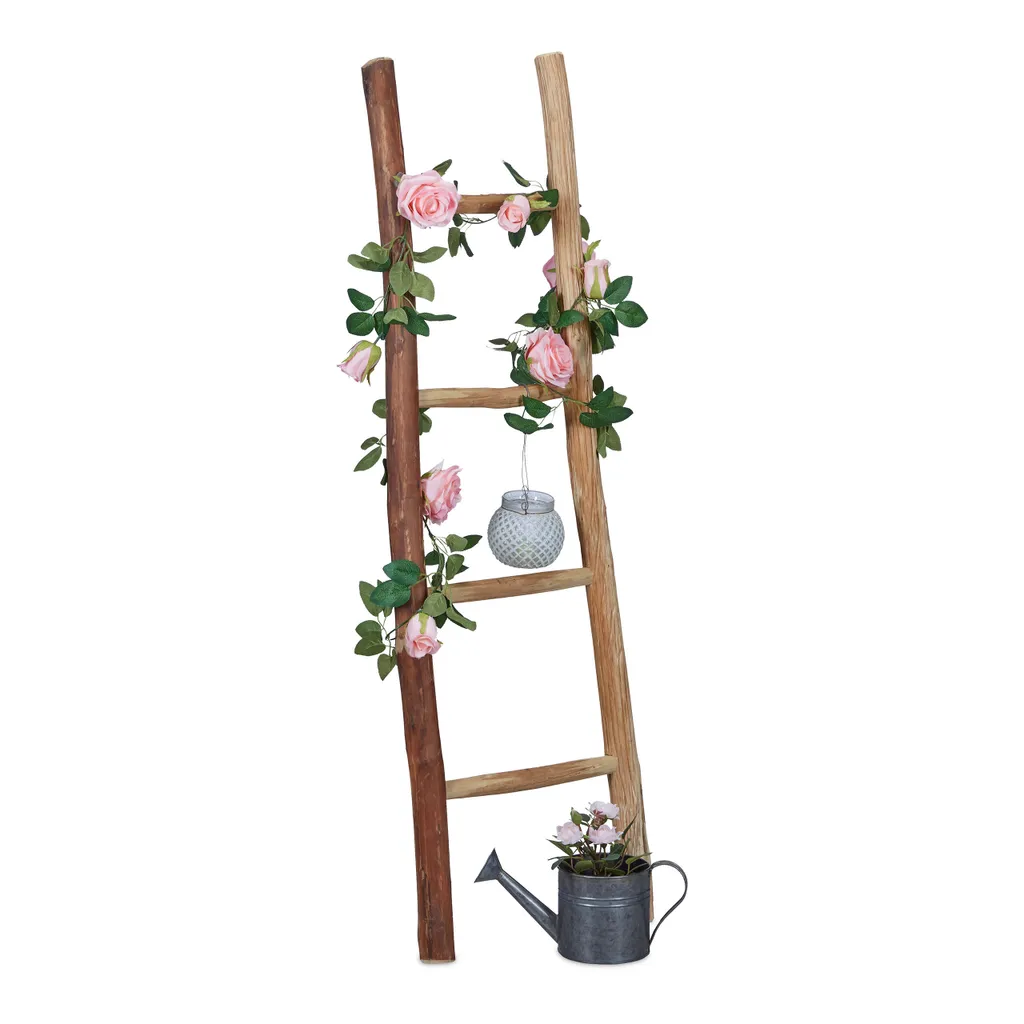 Relaxdays Échelle de Décoration en Bois de Châtaignier XL Naturel 150cm