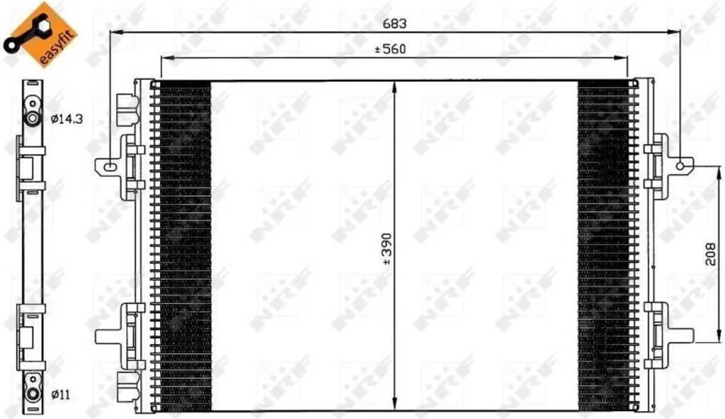 Condenseur de climatisation NRF 35634 haute performance OE 6025313367