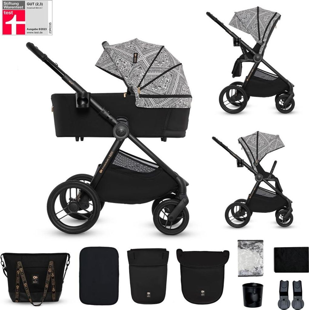 KINDERKRAFT Kočárek kombinovaný Nea 2 2v1 Lunar Black Bizuu Obrázek produktu 