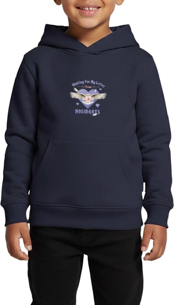 Spreadshirt Harry Potter Hedwig Spruch Brief Aus Hogwarts Kinder Premium Hoodie, 122/128 (6 Jahre), Navy