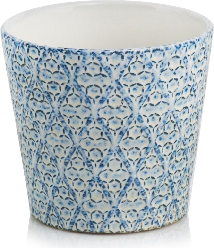 Blumentopfhalter Blumentopf Blumenkasten Pflanzentopf VINTAGE blau 14 cm HOMLA