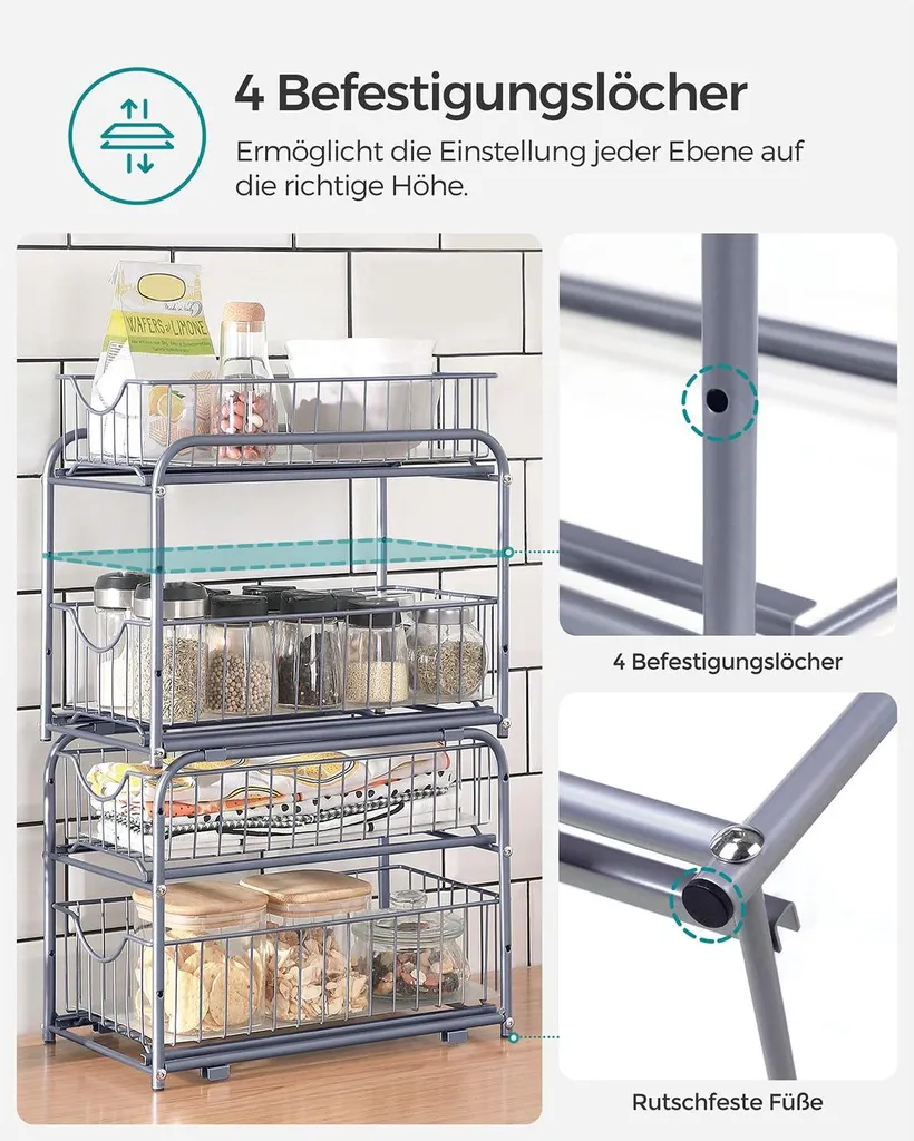 Organizer da cucina con 2 cassetti - 5