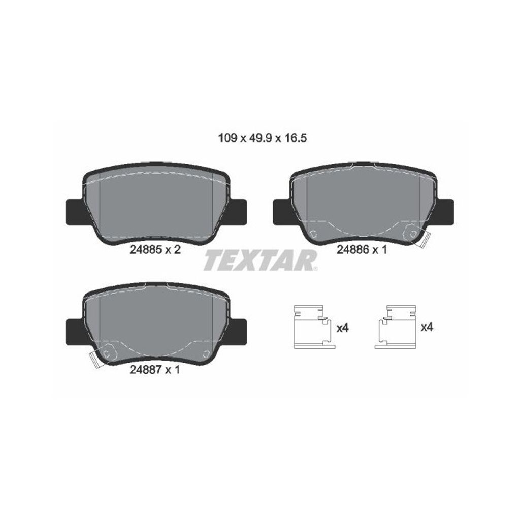 Textar Bremsbeläge hinten für Toyota Avensis ab 2009