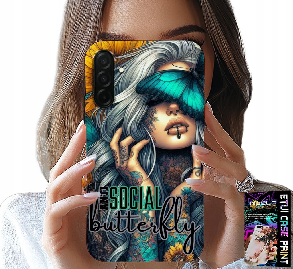 Gehäuse Für Samsung Galaxy A56 5G - Anti Social, Schmetterling, Schmetterling, Weiblich