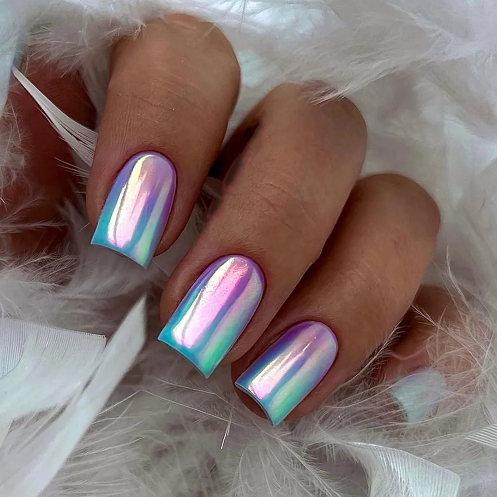 Faux Ongles Dégradé Bleu Violet : Manucure Acrylique Effet Naturel 24