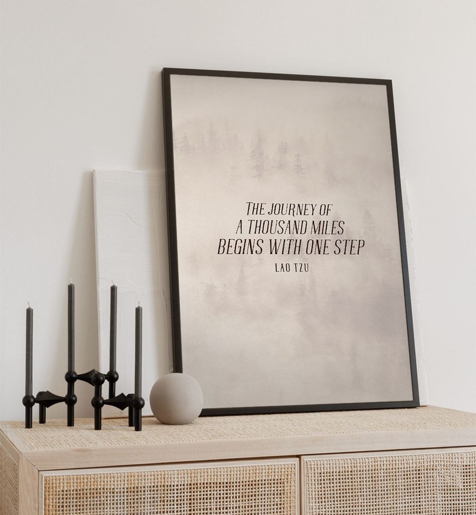 Poster Erste Schritte, groesse_poster:30x40 cm, groesse_rahmen:weiß Passepartout 40x50 cm