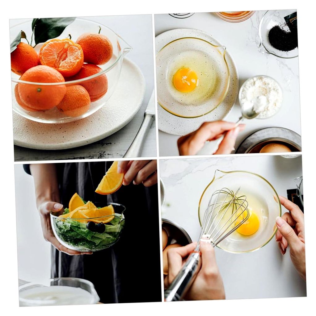 2 Stück Backglasschüsseln aus hitzebeständigem Glas – vielseitige Servierschalen für Gewürze, Vorspeisen und Snacks, glatter Rand, mikrowell...