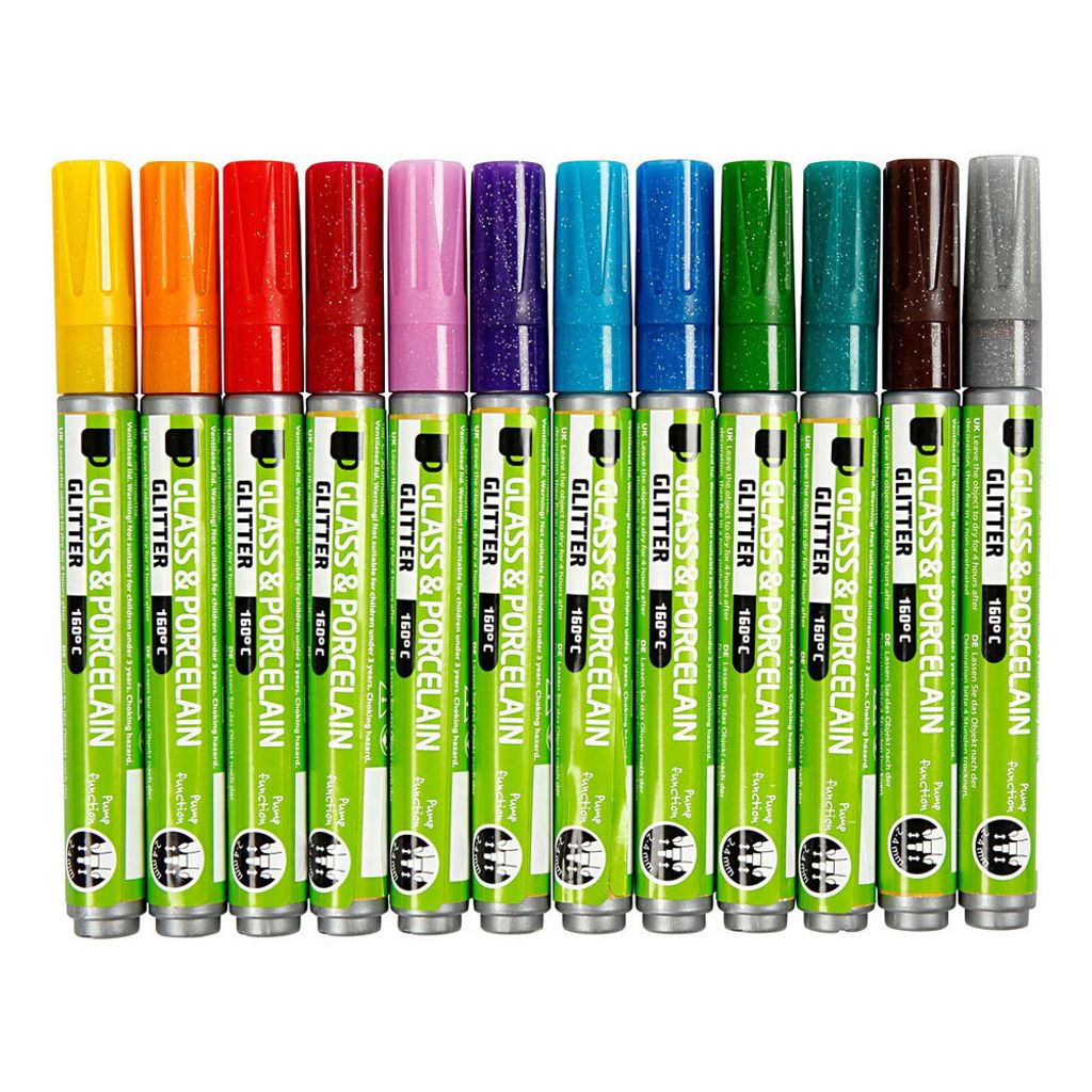 Creativ Company Glass und Porzellanstaaten Farbe Glitzer, 12st.