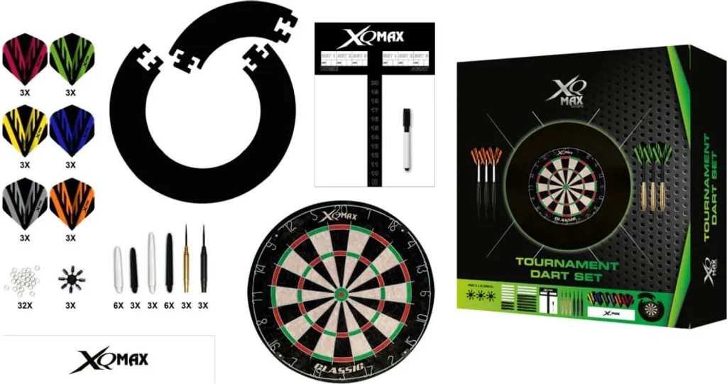 Fléchettes de pointe en acier 23g XQmax noir avec kit 90 accessoires