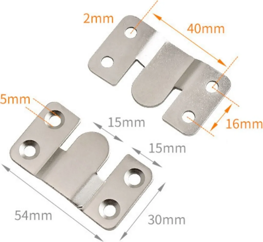 20 coppie di connettori per mobili | connettori per divani 54x30 mm | connettori a scatto per tavoli, divani e letti | connettori per sospensioni | accessori per mobili imbottiti [ad incastro] - sistema di bloccaggio per mobili imbottiti per divani - 4