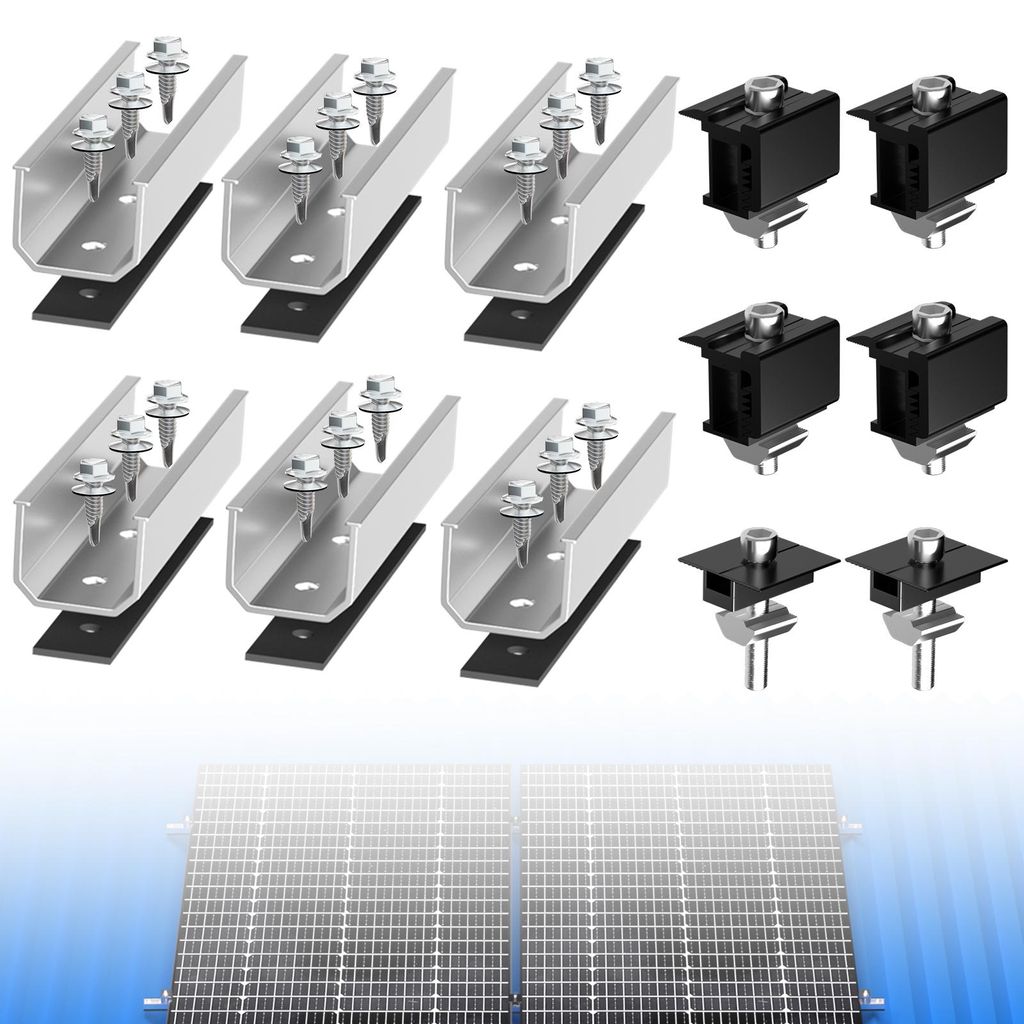 Solarpanel PV Halterung Trapezblech Flachdach Montage + Produktbild 