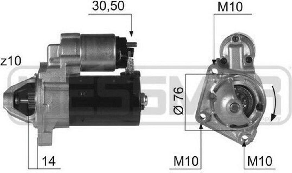ERA 220411A Starter Anlasser 1,1kW für FORD Fiesta Mk5 Schrägheck (JH1, JD1, JH3, JD3) 12V