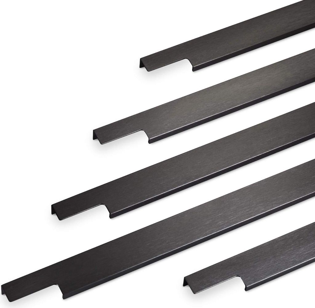 Möbelgriff BLANKETT 295 mm Schwarz gebürstet (Hinterschraubgriff)