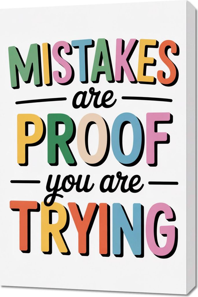 Bild 60x90cm Motivationsaffirmation Retro Vintage für das Wohnzimmer Fehler