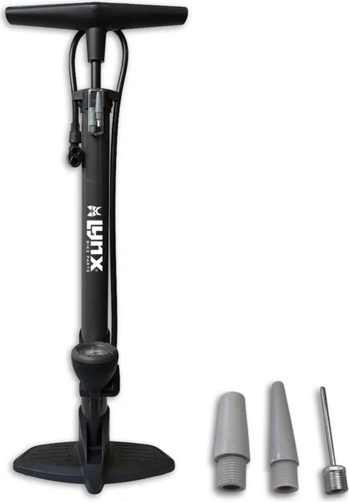 Pompe vélo pour garage avec manomètre 6 bar acier 68 cm gris noir pro