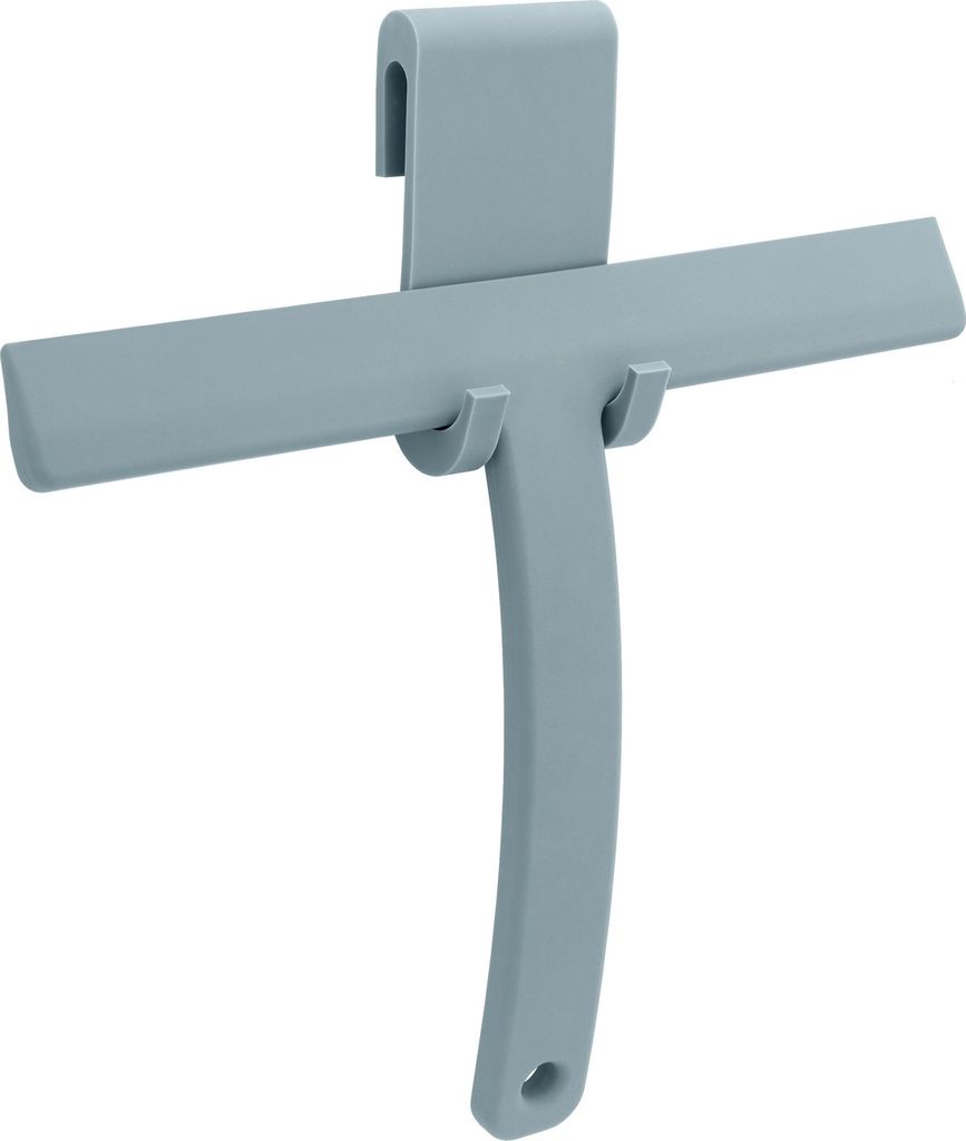 Libaro Duschabzieher Silikon grau mit Halterung Haken für Glasduschwand Fensterabzieher für Bad Dusche Fliesen Fenster