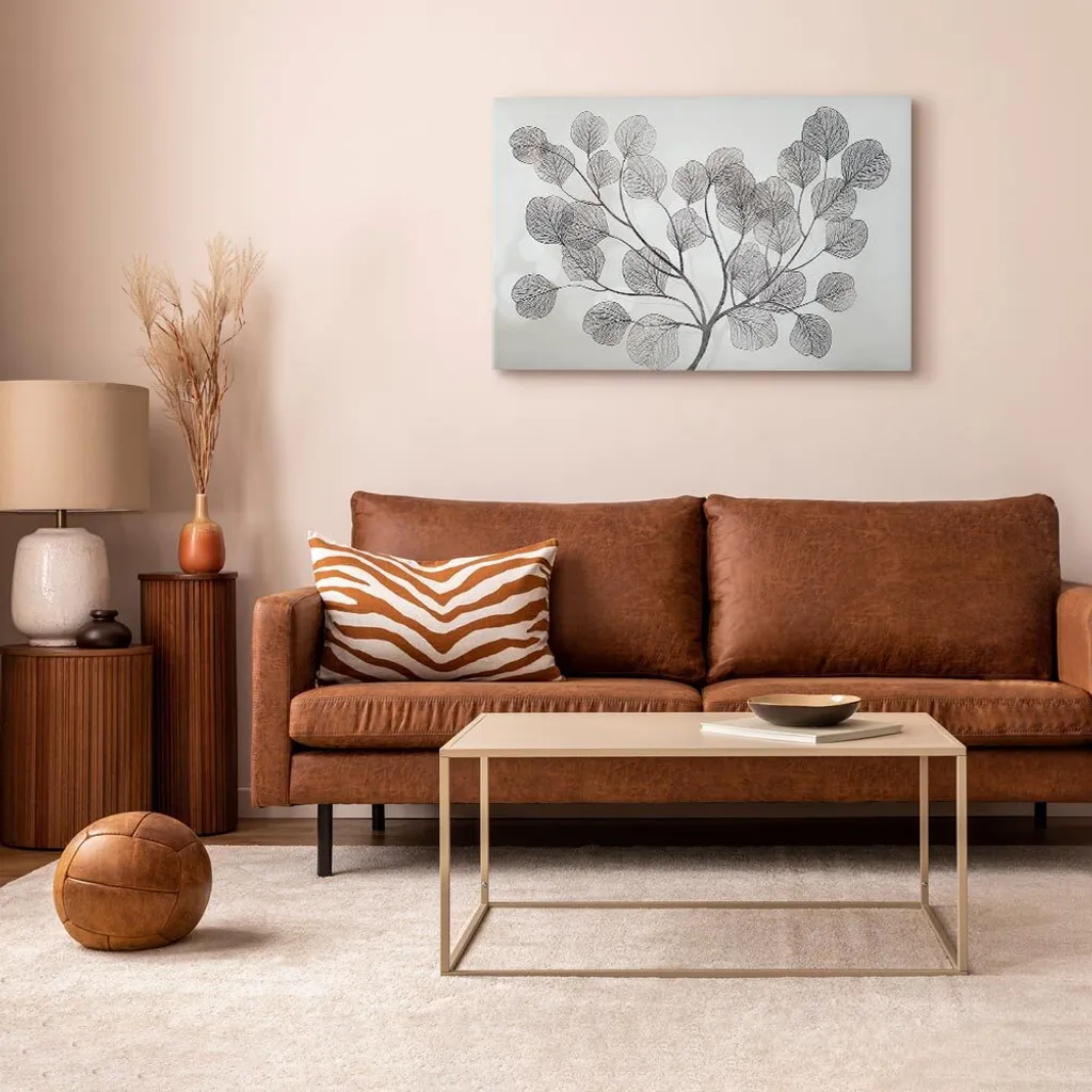 Quadro su tela non tessuta - Foglie nel vento (1 parte) Largo 120x80 cm Astratto b-A-0718-b-a - 3