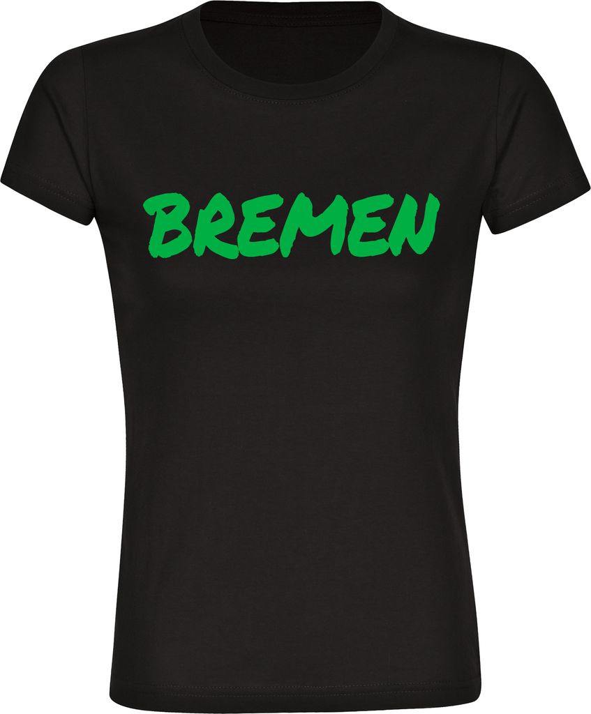 multifanshop Damen T-Shirt - Bremen - Textmarker, schwarz, Größe XL
