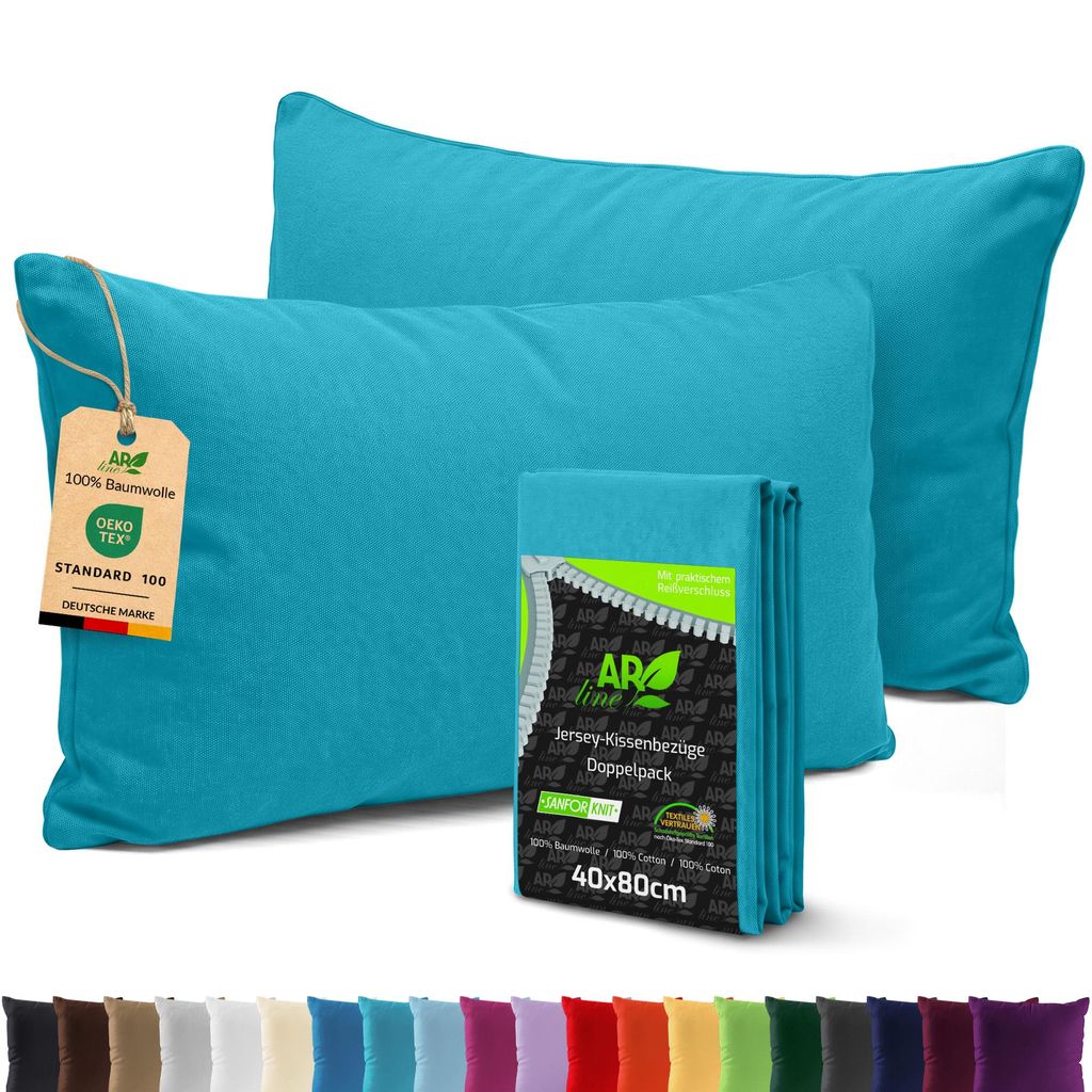AR Line 2er Pack Jersey Kissenbezüge 40x80 Baumwolle – Produktbild 