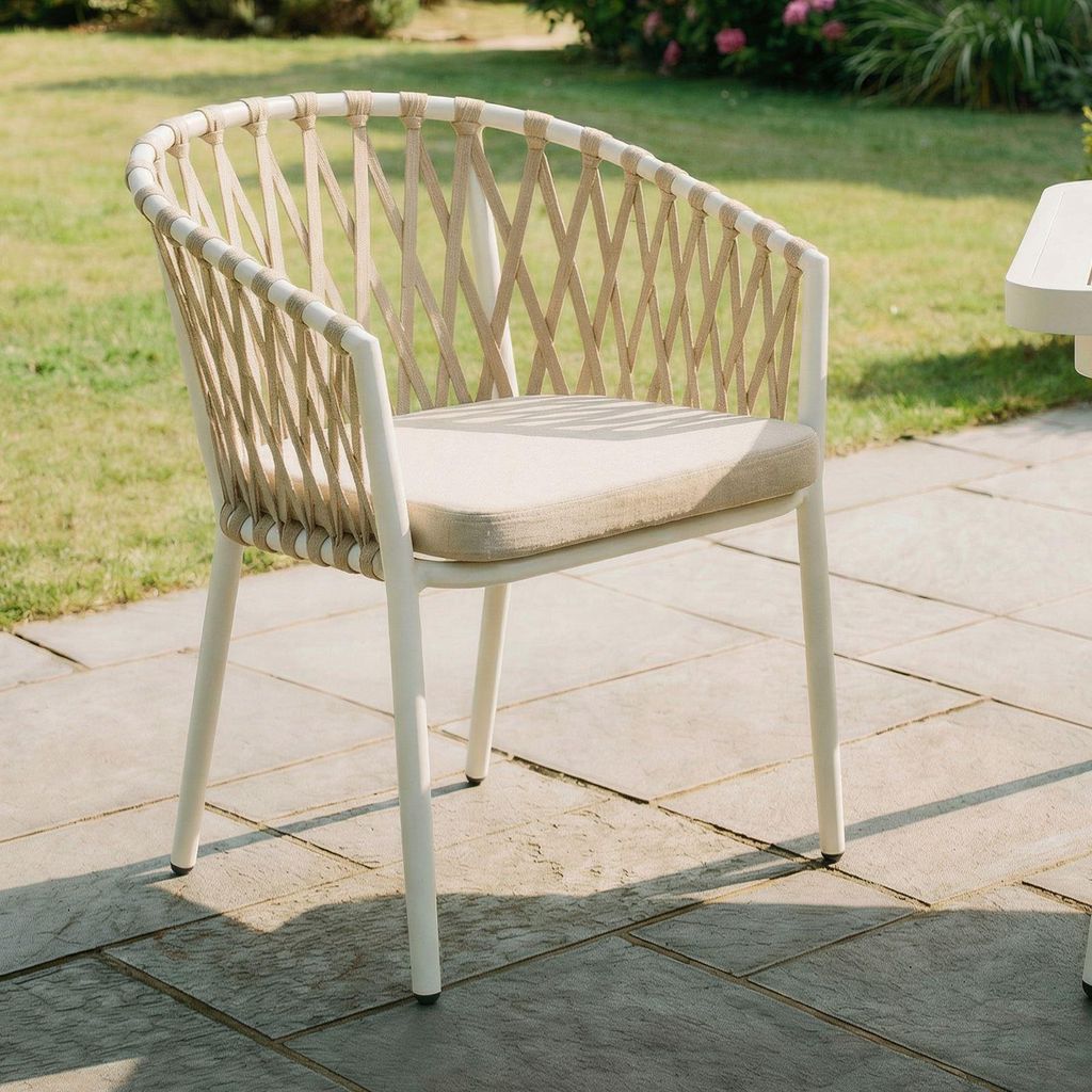 Gartenstuhl SUNNY 6er Set, weiß/champagner, robuste Produktbild 