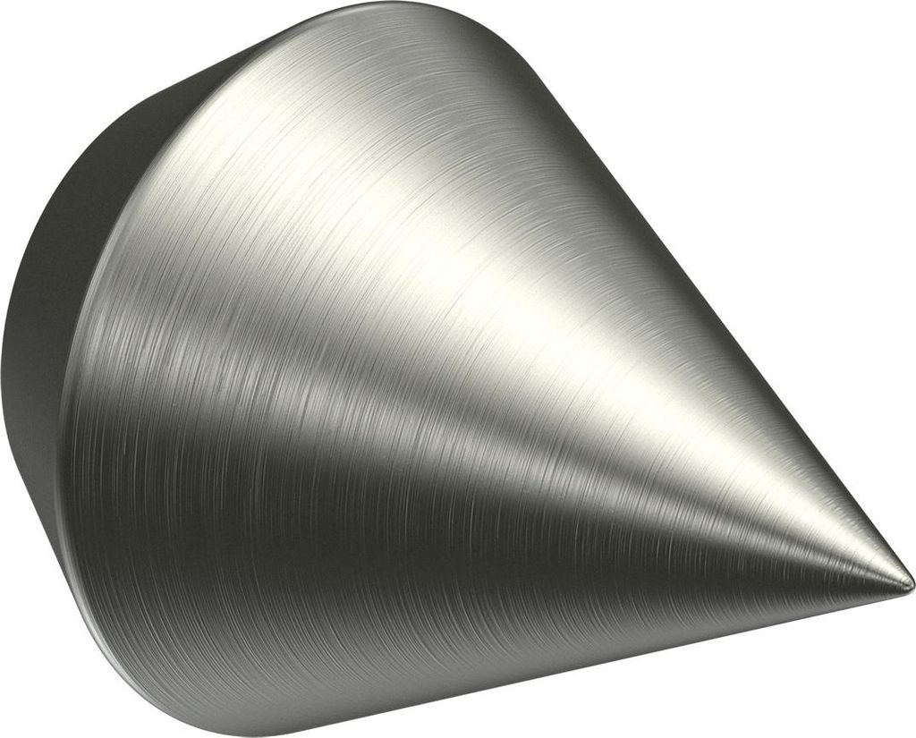 Interdeco Endstücke / Zierabschlüsse für Gardinenstangen mit 16 mm Ø Edelstahl-Optik, Typ Castello (Doppelkegel), Pack. 2 Stück