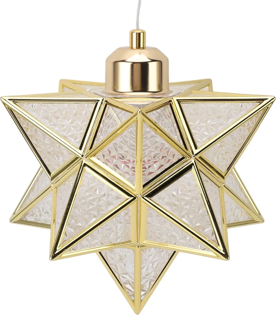 Lustre suspendu moderne en verre transparent et métal doré pour couloir