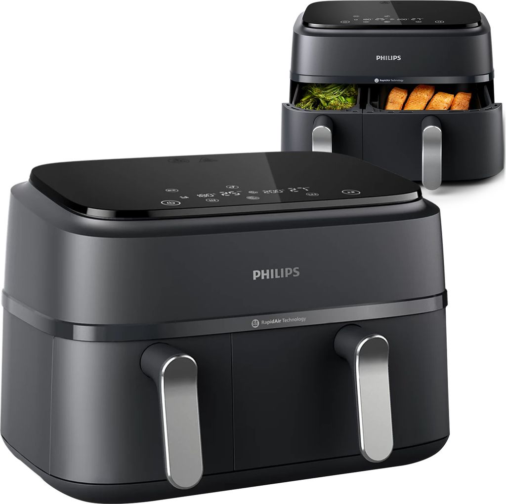 Philips Airfryer 9L Dual Basket, RapidAir, Digital, schwarz Produktbild 