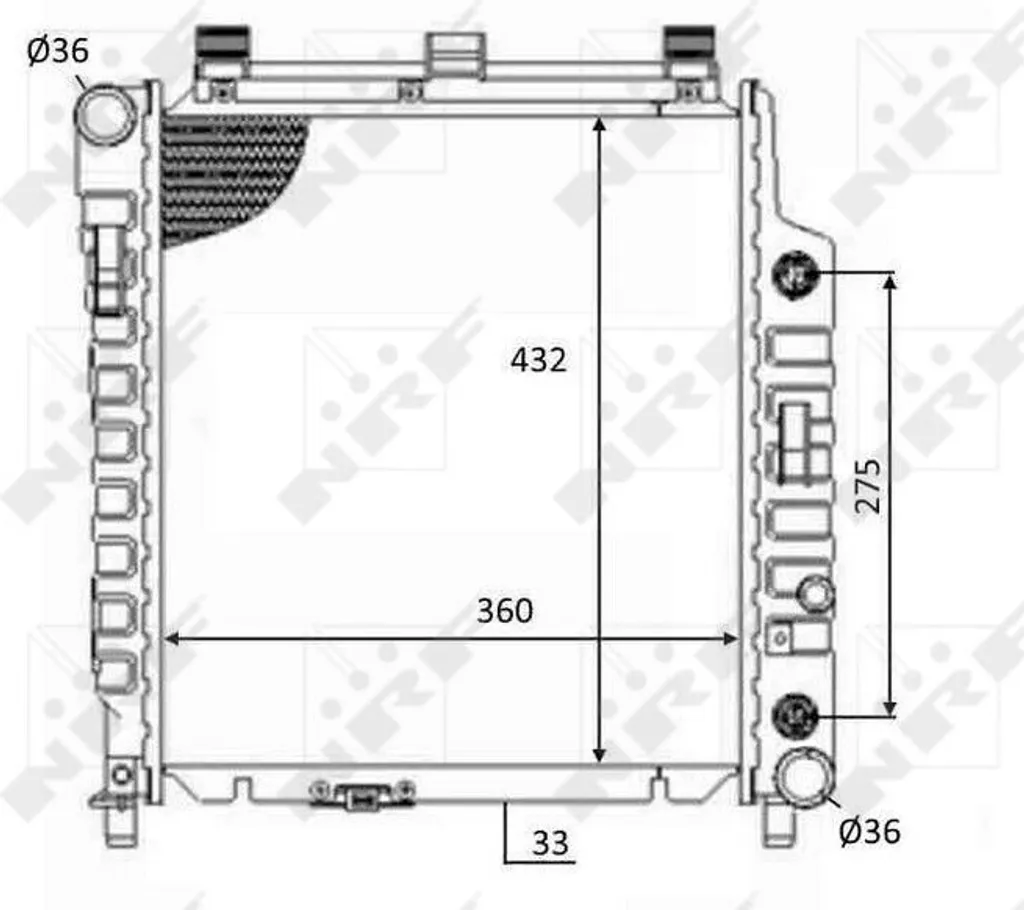 Radiateur de refroidissement moteur pour SLK R170 - Pièce NRF 59102 Alu