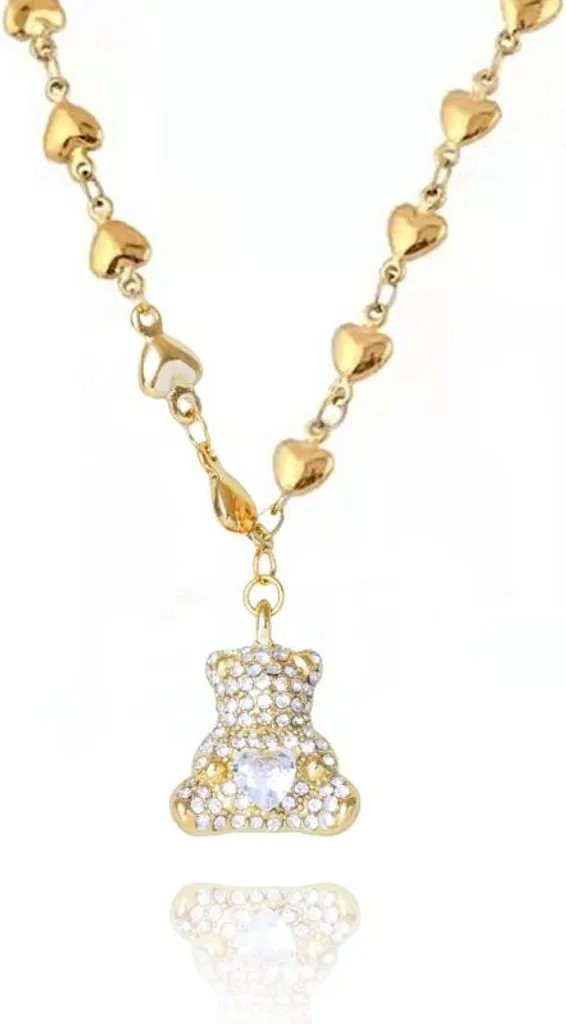 Collana Minimal Orsetto Oro 14K Acciaio Inox | Flamenco Mystique
