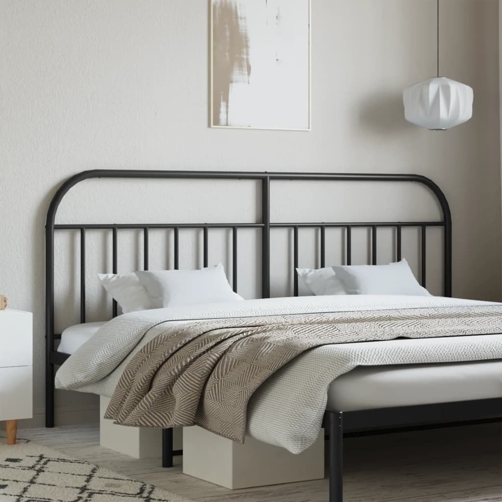 vidaXL Kopfteil Metall Schwarz 193 cm - Kopfteil - Kopfteile - Bettkopfteil - Kopfteil Für Doppelbett