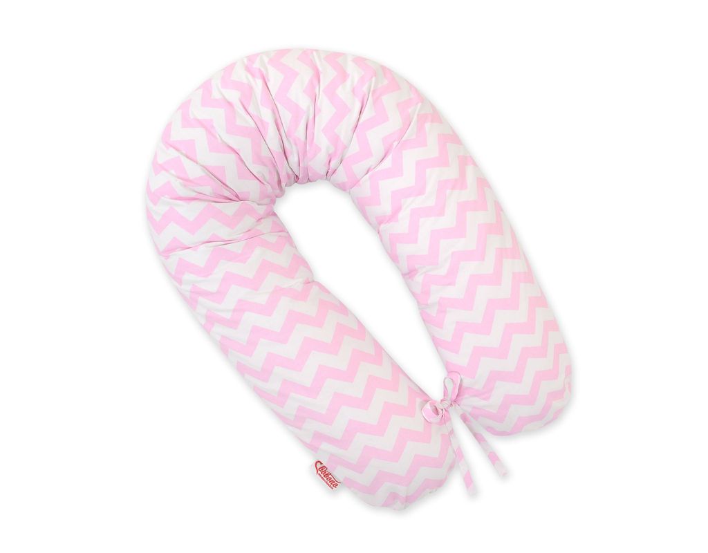 Längeres Schwangerschaftskissen für Schwangere zum Schlafen + abnehmbarer Bezug - Pink Chevron