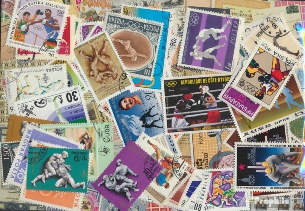 Briefmarken Motive 50 verschiedene Kampfsport Marken