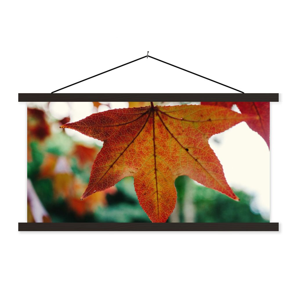 MuchoWow Textilposter Herbst - Landleben - Blätter - Jahreszeiten - Landleben 90x45 cm mit schwarzem Rahmen - Klemmleisten