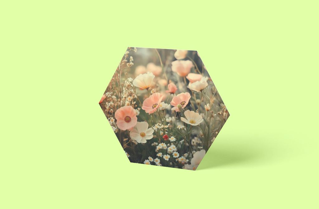 Kornblumen Hexagon Bild | Größe in cm: 20 x 20