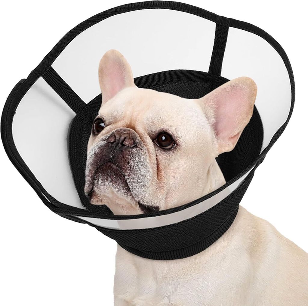 Kuoser Halskrause Hund Weich, Leckschutz Schutzkragen Hund, Comfy Cone Hund, Einstellbarer Halskrause für Hunde Nach op, Atmungsaktive Haustier El...