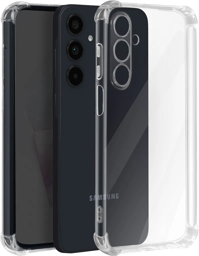 Avizar, custodia bumper per Samsung Galaxy M35 con angoli antiurto, trasparente